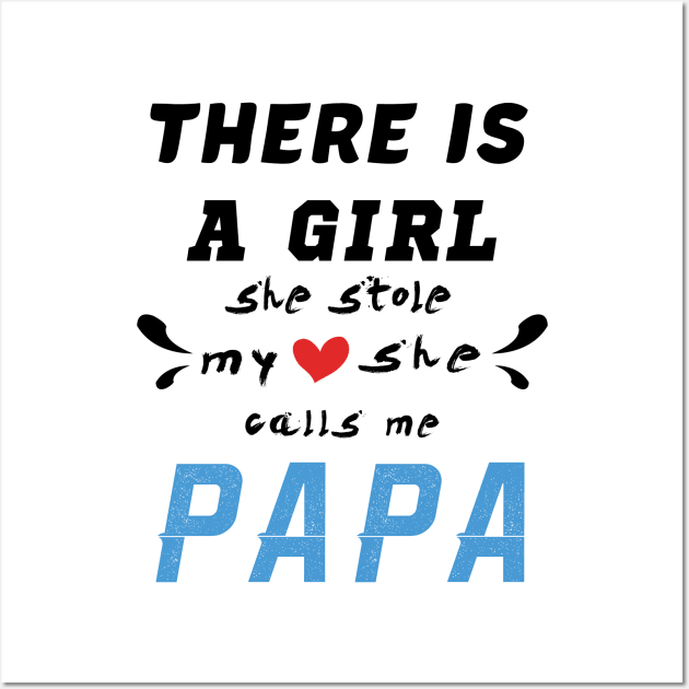 Papa Gifts Shirts from Granddaughter, She Stole My Heart Wall Art by CareTees